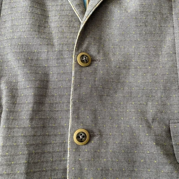Robert Graham Blazer Sport Jacket Men’s 40 Khaki Beige Tailored Fit Polka Dots